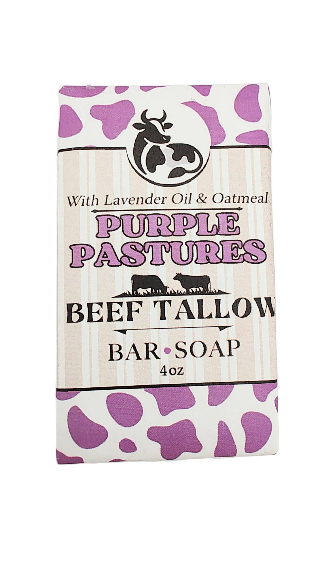 Purple Pastures Beef Tallow Bar Soap | Lavender Oil & Oatmeal | 4 oz | Amish Handcrafted
